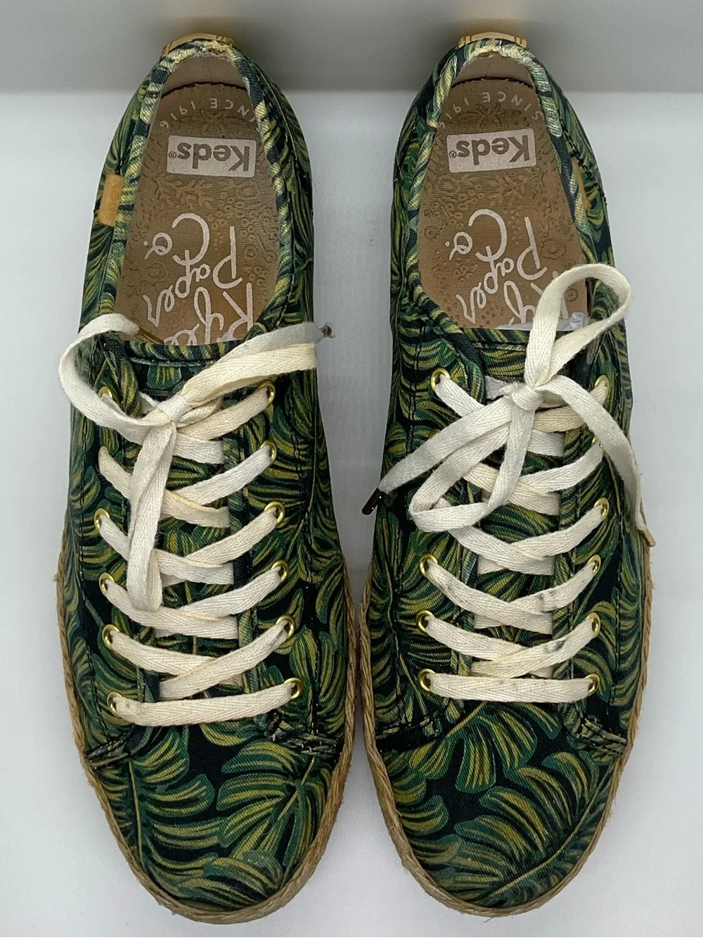 WOMEN'S KEDS X RIFLE PAPER CO TRIPLE KICK PALMS PLATFORM Espadrille SNEAKER 8.5